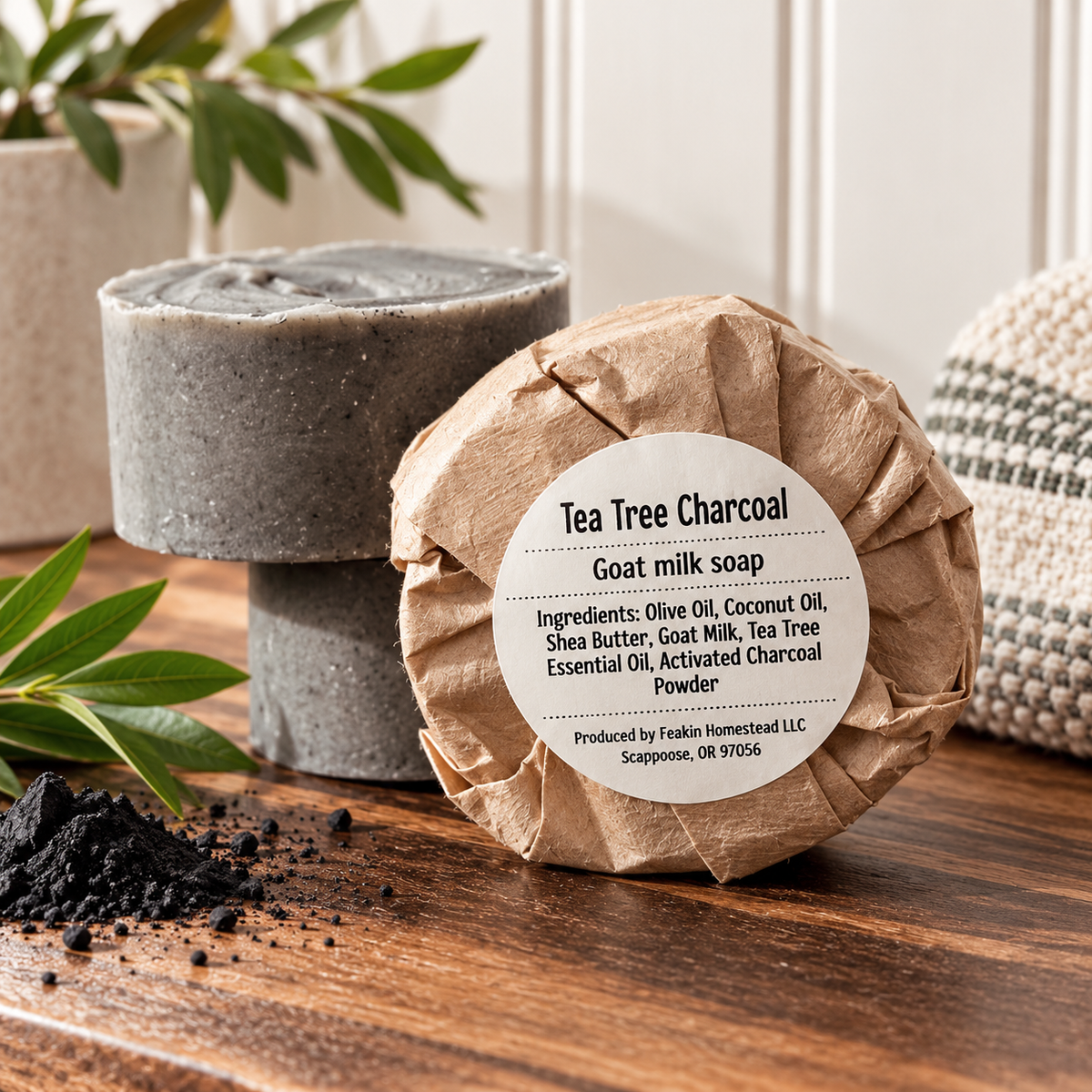 Charcoal + Tea Tree Goat Milk Soap